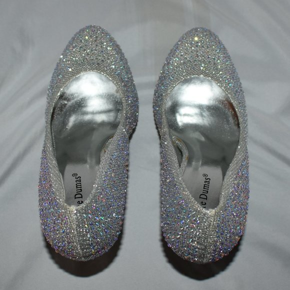 Pierre Dumas Sparkle Platform Heels Size 10 - Picture 5 of 7